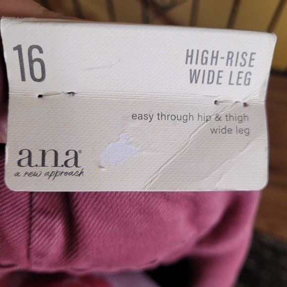 a.n.a Soft Drape Womens Plus High Rise Wide Leg Jeans Pink Red Size 16 - Picture 9 of 14